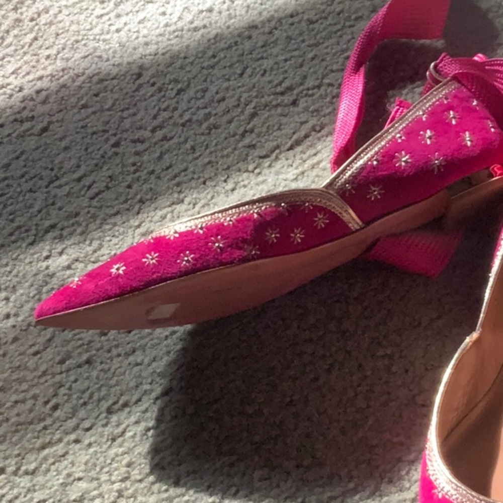 Aquazzura Pink Flats with Elegant Bow - Picture 3 of 8